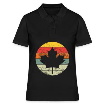 Canada Feuille d’érable Drapeau Amérique du Nord - Polo Femme - noir - Devant - Ailine (174cm)