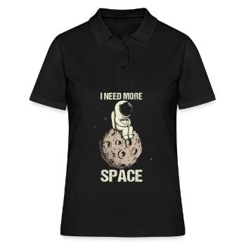 Astronaut Lune Need More Space Space - Polo Femme - noir - Devant - Ailine (174cm)