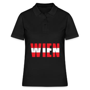 Vienne Autriche drapeau pays d’origine - Polo Femme - noir - Devant - Ailine (174cm)