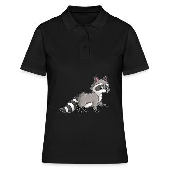 Doux raton laveur Amour des animaux - Polo Femme - noir - Devant - Ailine (174cm)