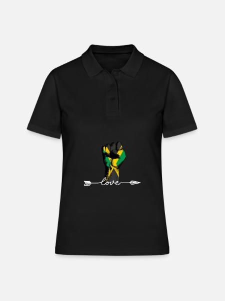 Jamaïque Poing Jamaïcain Amour - Polo Femme - noir