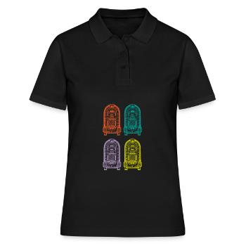 Jukebox Retro Vintage Musikbox DJ - Women's Polo Shirt - black - Front - Ailine (174cm)