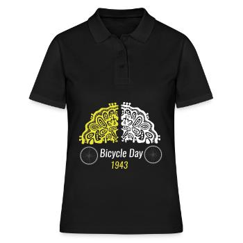 Bicycle Day 1943 GOA Hofmann Psychedelic - Frauen Polo Shirt - Schwarz - Vorne - Ailine (174cm)
