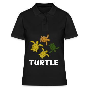 Tortue Animaux marins Tank Animaux Animaux - Polo Femme - noir - Devant - Ailine (174cm)