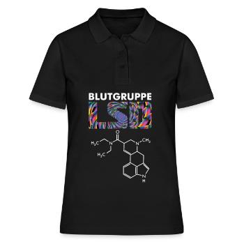 Blutgruppe LSD Strukturformel psychedelisch - Frauen Polo Shirt - Schwarz - Vorne - Ailine (174cm)