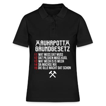 Ruhrpott Grundgesetz Ruhr Ruhrgebiet - Polo Femme - noir - Devant - Ailine (174cm)