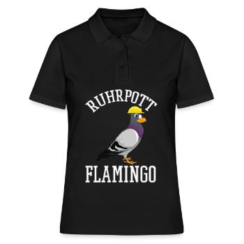Ruhrpott Flamingo Rheingebiet NRW Ruhr - Frauen Polo Shirt - Schwarz - Vorne - Ailine (174cm)