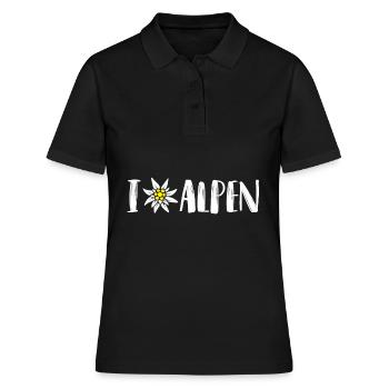 I Edelweiss Alpes Les Alpes Fleur d’Edelweiss - Polo Femme - noir - Devant - Ailine (174cm)