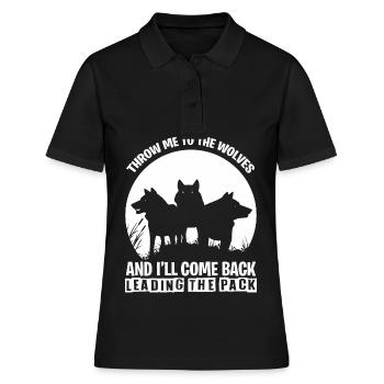 Wolf Pack Meute chien sauvage Animaux sauvages - Polo Femme - noir - Devant - Ailine (174cm)