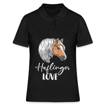 Cheval Haflinger Amour Cavalière Équestre - Polo Femme - noir - Devant - Ailine (174cm)