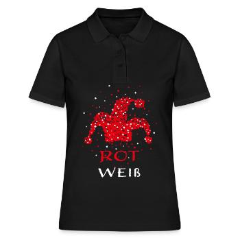 Köln Rot Weiss Karneval Fasching Konfetti Geschenk - Frauen Polo Shirt - Schwarz - Vorne - Ailine (174cm)