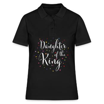 Daughter Of The King Jesus Gott Christ Geschenk - Frauen Polo Shirt - Schwarz - Vorne - Ailine (174cm)