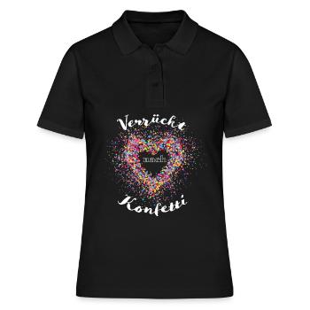 Konfetti Karneval Fasching Kostüm - Frauen Polo Shirt - Schwarz - Vorne - Ailine (174cm)