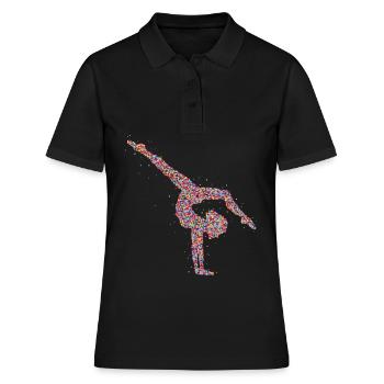 Turnen Gymnastik Turnerin - Frauen Polo Shirt - Schwarz - Vorne - Ailine (174cm)