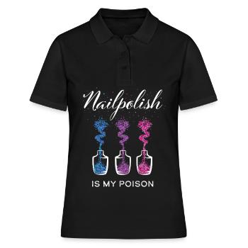 Nagellack Nail Art Kosmetik Nageldesign - Frauen Polo Shirt - Schwarz - Vorne - Ailine (174cm)
