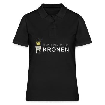 Dentiste Dentiste Couronne Dents Cadeau - Polo Femme - noir - Devant - Ailine (174cm)