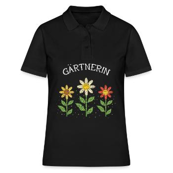 Gardener Flower Bed Garden Garden - Women's Polo Shirt - black - Front - Ailine (174cm)
