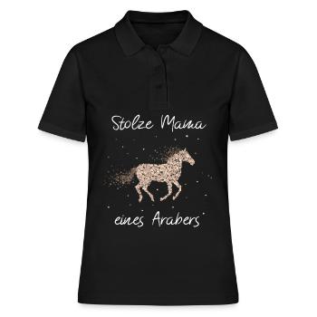 Araber Pferde Reiterin Pferdemädchen - Frauen Polo Shirt - Schwarz - Vorne - Ailine (174cm)