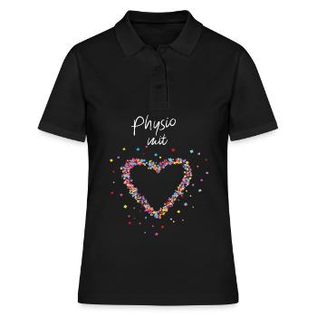 Physio mit Herz Physiotherapeutin - Frauen Polo Shirt - Schwarz - Vorne - Ailine (174cm)