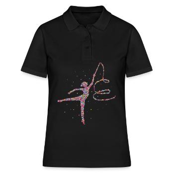 Gymnastique sportive rythmique Gymnastique au sol - Polo Femme - noir - Devant - Ailine (174cm)