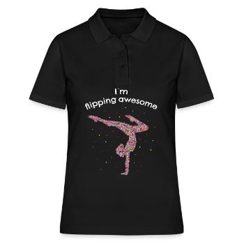 Flipping Awesome Gymnastique Au Sol Gymnastique - Polo Femme - noir - Devant - Ailine (174cm)