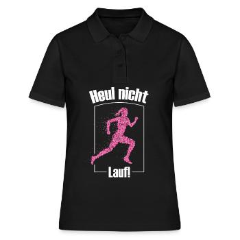Joggerin Läuferin Sportlerin Fitnessfan - Frauen Polo Shirt - Schwarz - Vorne - Ailine (174cm)