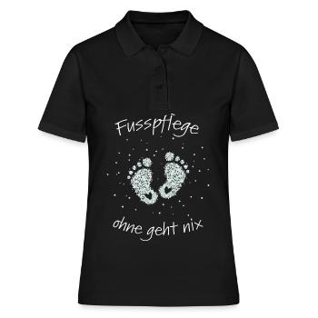 Fusspflege Podologie Nagelpflege - Frauen Polo Shirt - Schwarz - Vorne - Ailine (174cm)