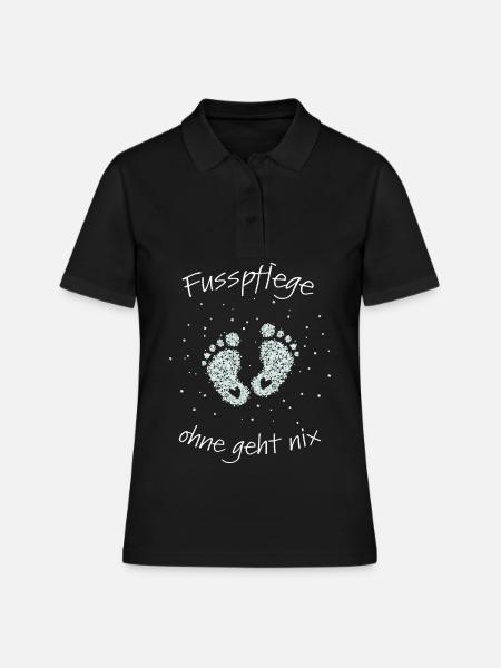 Fusspflege Podologie Nagelpflege - Frauen Polo Shirt - Schwarz
