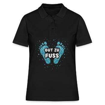 Gut Zu Fuß Fusspfleger Fusspflege - Frauen Polo Shirt - Schwarz - Vorne - Ailine (174cm)