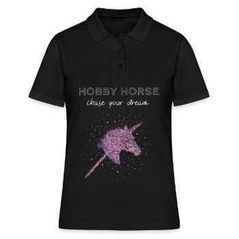 Steckenpferd Hobbyhorse Hobbyhorsing - Frauen Polo Shirt - Schwarz - Vorne - Ailine (174cm)