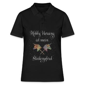 Hobbyhorsing Steckenpferd Einhorn - Frauen Polo Shirt - Schwarz - Vorne - Ailine (174cm)