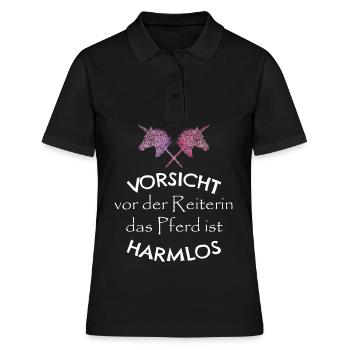 Steckenpferd Hobbyhorse Lustiger Spruch - Frauen Polo Shirt - Schwarz - Vorne - Ailine (174cm)