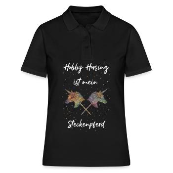 Steckenpferd Hobbyhorse Hobby Horsing - Frauen Polo Shirt - Schwarz - Vorne - Ailine (174cm)