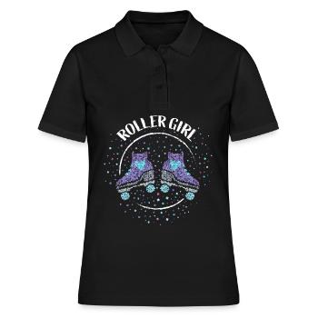 Roller Girl Rollschuhlaufen Rollschuh - Frauen Polo Shirt - Schwarz - Vorne - Ailine (174cm)