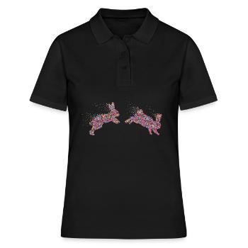 Lapin Lapin Lapin Nain Lapin - Polo Femme - noir - Devant - Ailine (174cm)