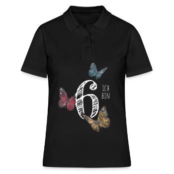 Sechster Geburtstag 6. Geburtstagshirt - Frauen Polo Shirt - Schwarz - Vorne - Ailine (174cm)