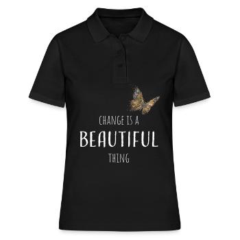Butterfly Butterflies Gardening - Women's Polo Shirt - black - Front - Ailine (174cm)
