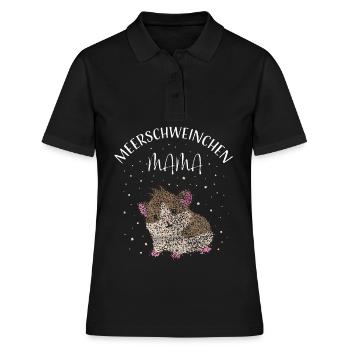 Meerschweinchen Meerschwein Mama Mutter - Frauen Polo Shirt - Schwarz - Vorne - Ailine (174cm)