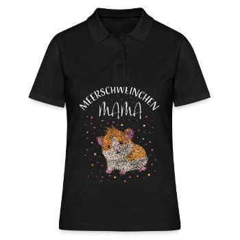Meerschweinchen Mama Mutter - Frauen Polo Shirt - Schwarz - Vorne - Ailine (174cm)