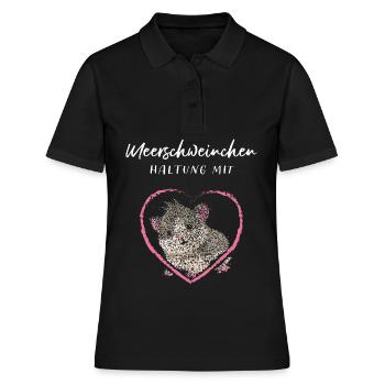 Meerschweinchen Meerschwein Haltung - Frauen Polo Shirt - Schwarz - Vorne - Ailine (174cm)