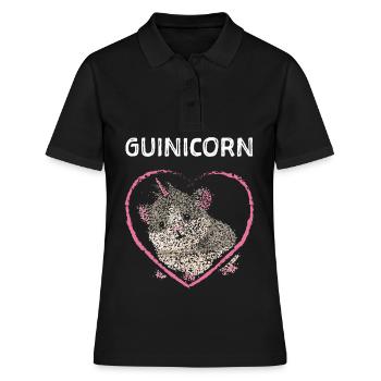 Guinicorn Licorne Cochon d’Inde Rongeur - Polo Femme - noir - Devant - Ailine (174cm)