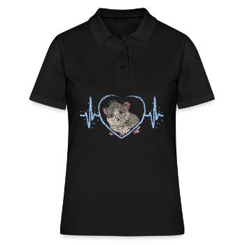 Cochon d’Inde Heartbeat Cochon d’Inde - Polo Femme - noir - Devant - Ailine (174cm)