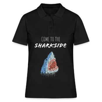 Grosser Weisser Hai Haifisch Wale Shark - Frauen Polo Shirt - Schwarz - Vorne - Ailine (174cm)