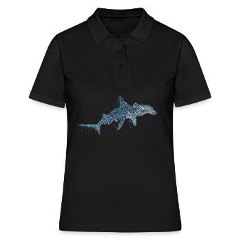 Hammerhai Hai Haie Wale Haifisch Ozean - Frauen Polo Shirt - Schwarz - Vorne - Ailine (174cm)