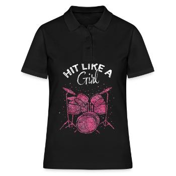 Membre du groupe Drummer Drums - Polo Femme - noir - Devant - Ailine (174cm)