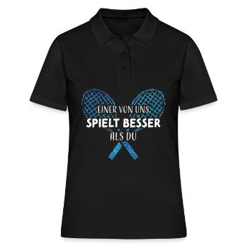 Tennisspieler Tennisverein Tennisspiel - Frauen Polo Shirt - Schwarz - Vorne - Ailine (174cm)