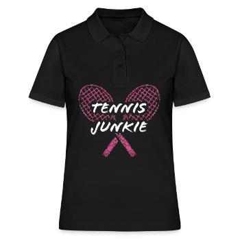 Tennis Junkie Tennis Player Trainer - Women's Polo Shirt - black - Front - Ailine (174cm)