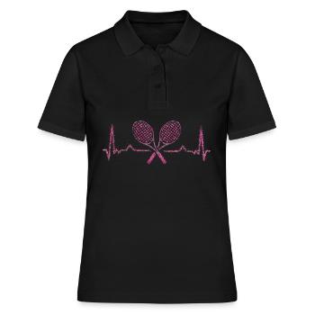 Tennis Heartbeat Joueur de tennis - Polo Femme - noir - Devant - Ailine (174cm)