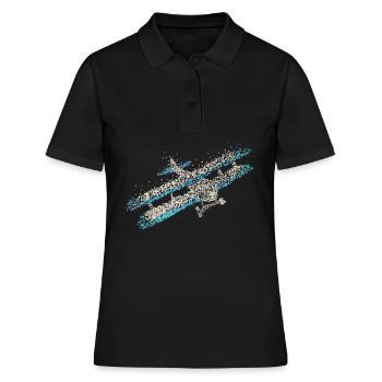 Biplan Avion Modèle De Vol - Polo Femme - noir - Devant - Ailine (174cm)