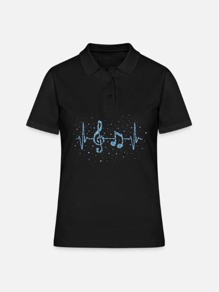 Notenschlüssel Musiklehrer Musikschule - Frauen Polo Shirt - Schwarz